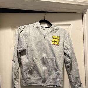 Gray Kids Hoodie with Yellow Graphic